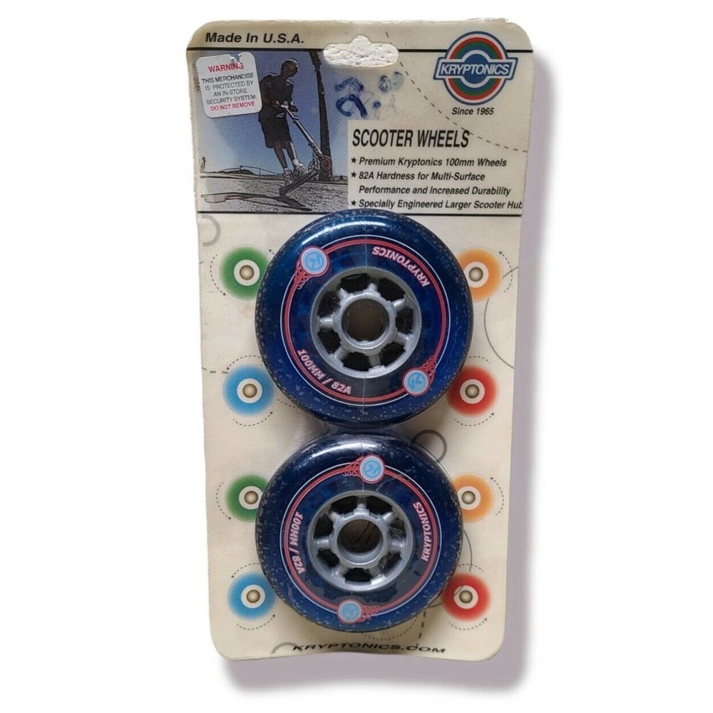 Kryptonics Blue Scooter Wheels 100mm 82A KRYPTO 100 Upgrade Replacement Set